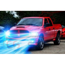 SHENKENUO For 02-05 Dodge Ram 1500 2500 3500 8000K 9007 LED Headlight+Fog Light Bulbs 9006