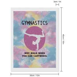 PLQAZEDG Ink Splash Gymnastics Silhouette Diamond Art Painting Art Kits Diamond Art Painting Diamond Art Kits 5D Diamond Art Painting Kits DIY Diamond Art for Home Wall Decor 12"x16"