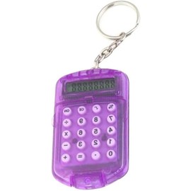 Purple 8-Digit Pocket Calculator Keychain - Mini Electronic Calculator for Home, School and Office | Portable Key Ring Tool with Display,Office and School Supplies