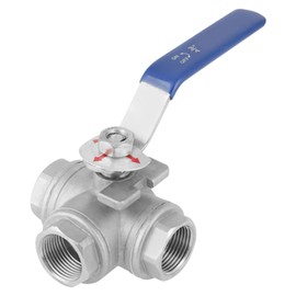 Stainless Steel Ball Valve 3/4 DN20 Stainless Steel Ball Valve SUS304 3-Way Female Threaded Ball Valve for Pipe Ball Valve