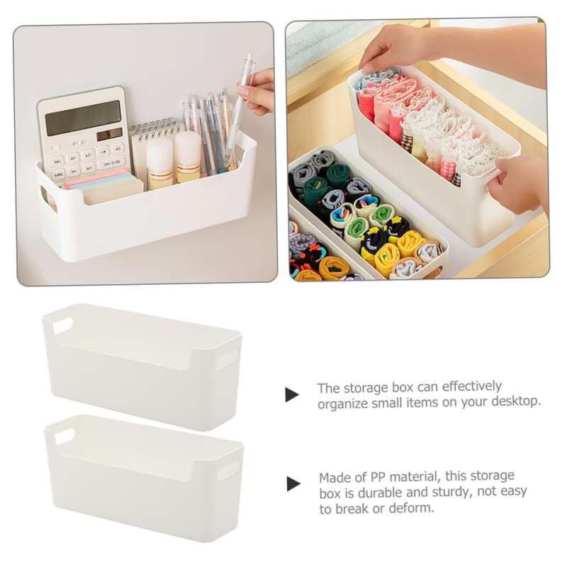 COLLBATH 2pcs Desktop Organizer Box Multifunctional Storage for Office Kitchen
