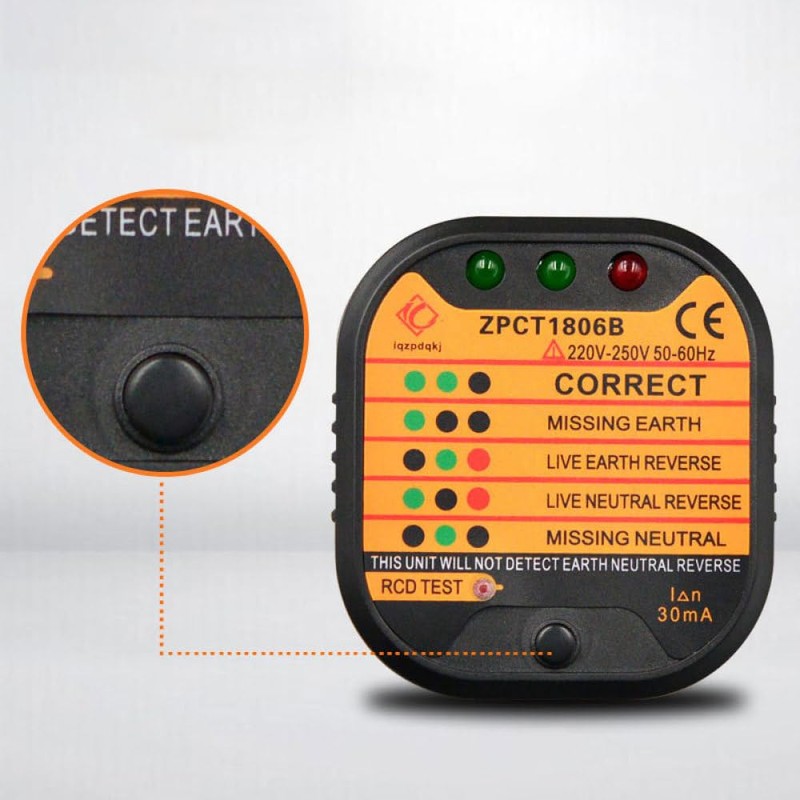 Automatic Net Socket Tester Line Detector with RCD Function, Leakage