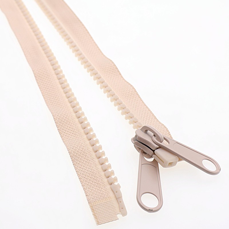2 PCS #10 60 Inch Beige Heavy Duty Zippers, Single