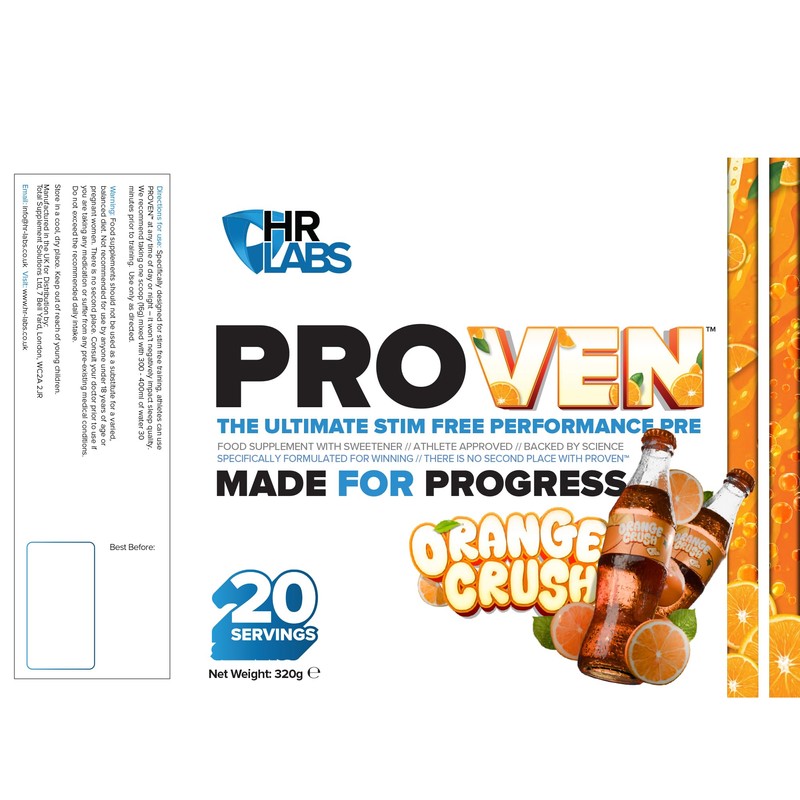 HR Labs Proven, Ultimate Stim Free Performance Pre Workout Powder,