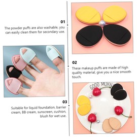 OHPHCALL Fingertip Makeup Mini Powder Puff Set Cosmetic Cushion for Natural Look