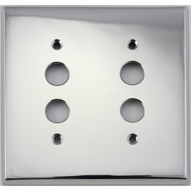 Polished Nickel 2 Gang Push Button Light Switch Wall Plate