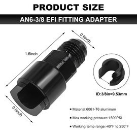 JUSTTOP 6AN Male to 3/8" Quick-Disconnect Female EFI Fitting, Aluminium EFI Fuel Line Connector, Quick Connect Disconnect Female Fuel Rail Adapter Fitting, Car Accessories