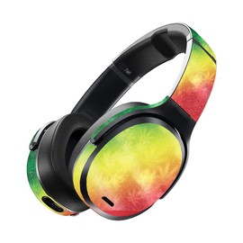 MightySkins Glossy Glitter Skin for Skullcandy Crusher ANC - Rasta Rainbow | Protective, Durable High-Gloss Glitter Finish | Easy to Apply, Remove, and Change Styles | Made in The USA