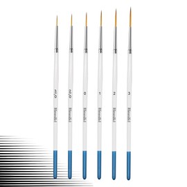 Himmlfel Rigger Brush Set, 6 Pcs Rigger Brushes for Painting Fine Long Lines, Thin Lines, Blades of Grass, Hair and More. Paint Brushes for Acrylic, Watercolour, Oil and Gouache Painting