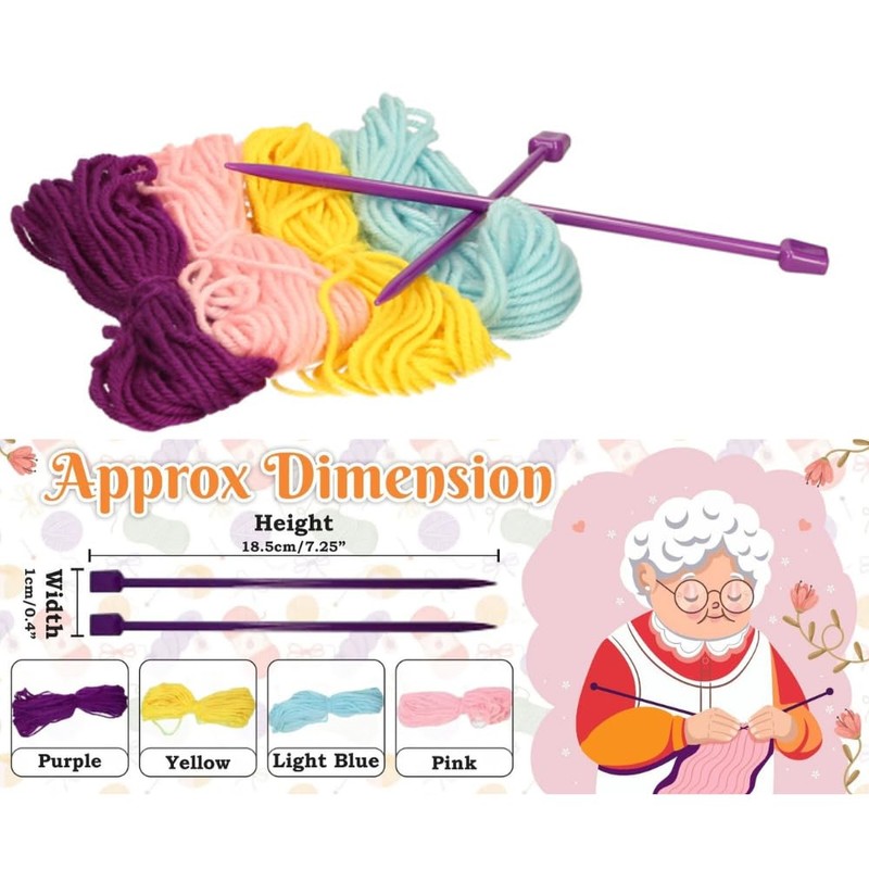 eMKay® My 1st Knitting Set – Beginner’s 6-Piece Craft Kit