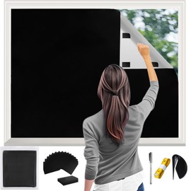 Window Darkening & Blackout Film, Blackout Film with Nano Suction Cup, Reusable, Heat Protection & Blackout Film, Blackout Film, Window Blackout Interior (2 m x 1.45 m)