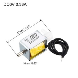 sourcing map Miniature Solenoid Valve 2 Positions 3 Ways DC6V 0.38A Air Solenoid Valve