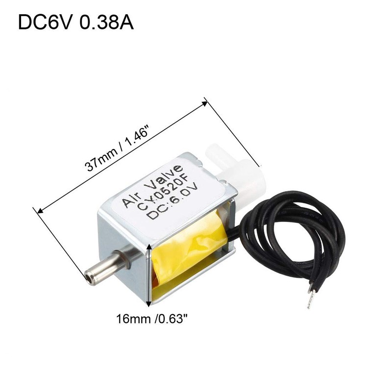 sourcing map Miniature Solenoid Valve 2 Positions 3 Ways DC6V