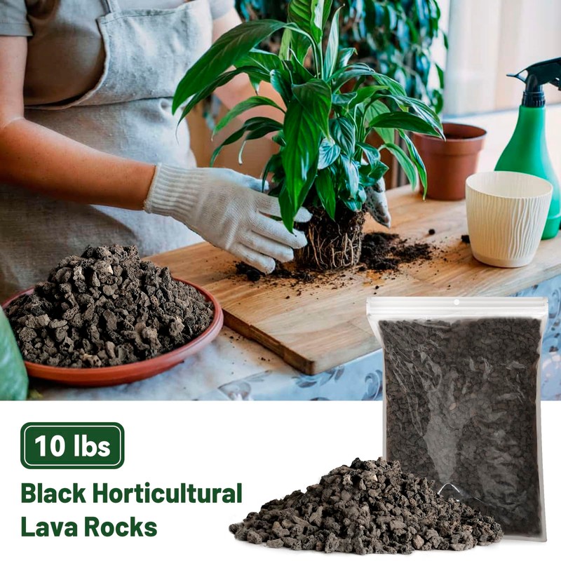 Drainage Rocks for Potted Plants 10LB, Horticultural Lava Rocks for