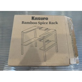 Kitsure Bamboo Spice Rack Double Shelf