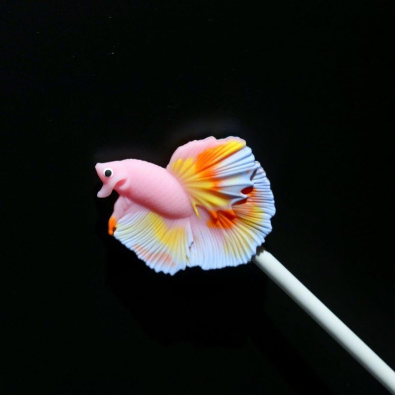 AIMALL Betta Fish Training Wand - Resin Betta Tail Training