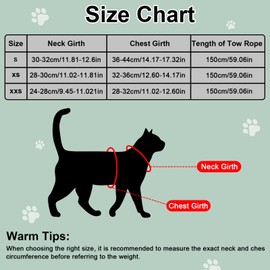 Adjustable Soft Cat Harness, Breathable Soft Mesh Puppy Harness, Reflective Soft Mesh No Pull Cat Harness, Reflective Strip Anti-Cat Harness and Lead Set, Cat Collar for Walking Escape Proof (XS)
