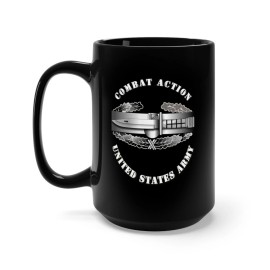 MIP Black Mug 15oz - Army - CAB - 1st Award - Silver