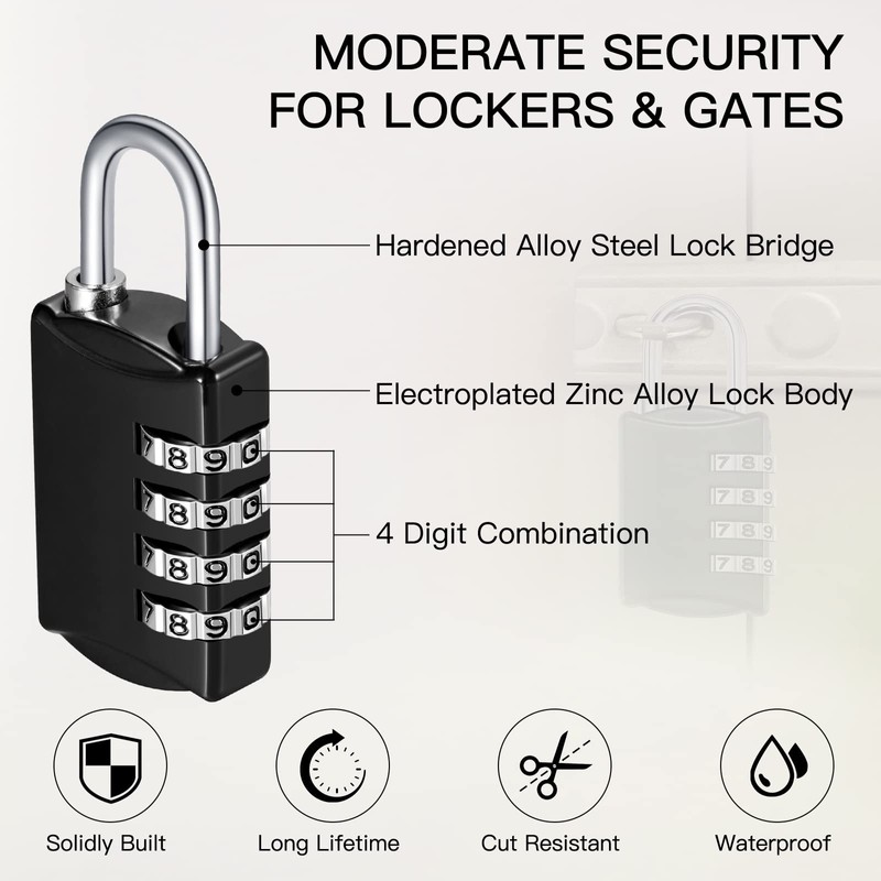 40 Pcs 4 Digit Combination Locks Combination Padlock Luggage Number