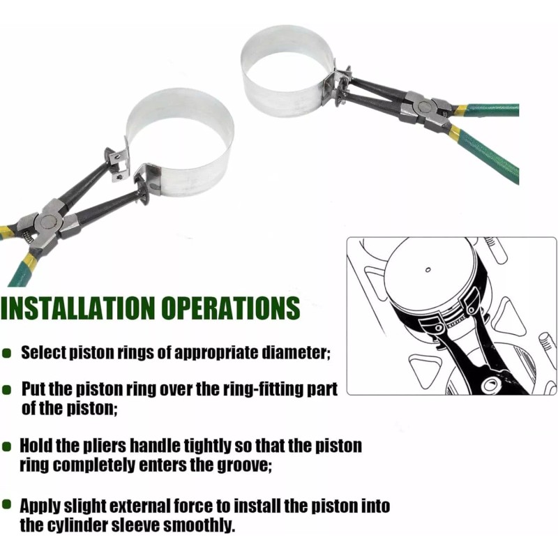 MOTOCOCHE Piston Ring Compressor Tool Set With Pliers And 14