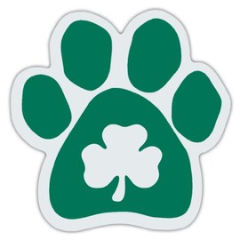 Clover Dog Paw Car Magnet - Irish Green - Irish Setters, St. Patrick's Day