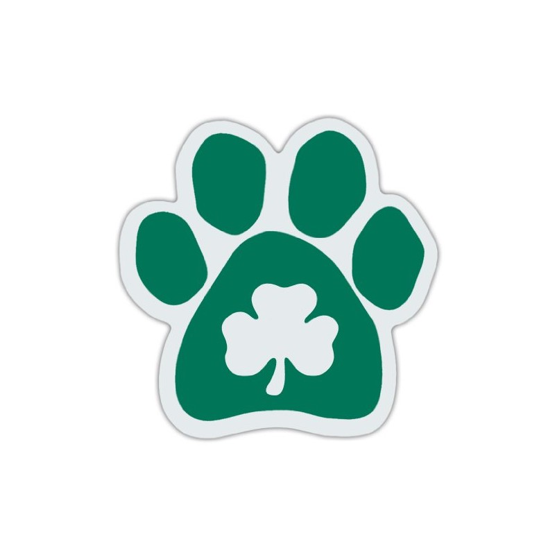 Clover Dog Paw Car Magnet - Irish Green - Irish