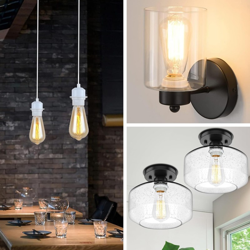 Light Socket Shade Ring - 4Pcs, E26 Ceramic Light Socket