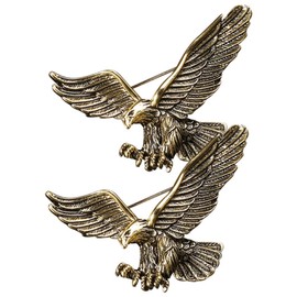 DEARMAMY Vintage Hawk Brooch Pin for Men Women, 2Pcs 4th of July Animal Eagle Suit Pin Hawk Lapel Pin Badge Pin Golden