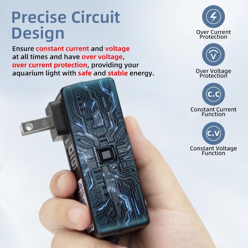 DaToo Aquarium Light LED Power Adapter AC 100-240V DC 24V