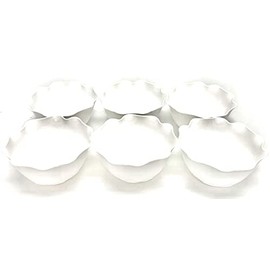 Mintra Home Reusable Bowls and Plates 6pk - Lotus Collection (White, Bowl 6pk - (5.5inW x 2.75inH))