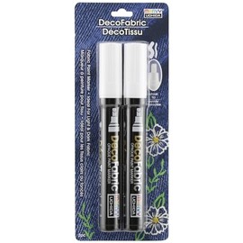 Marvy Uchida DecoFabric Opaque Paint Markers - White, Pkg of 2