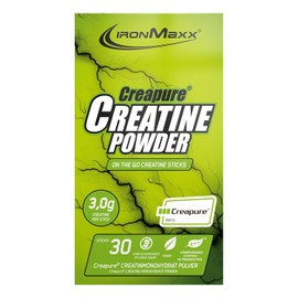 IronMaxx Creatine Powder - Creapure - 30 x 3.4 g Sticks Neutral | Pure Creatine Powder with 3 g Creatine per Serving | Sugar Free & No Additives | Ideal for Intensive Training