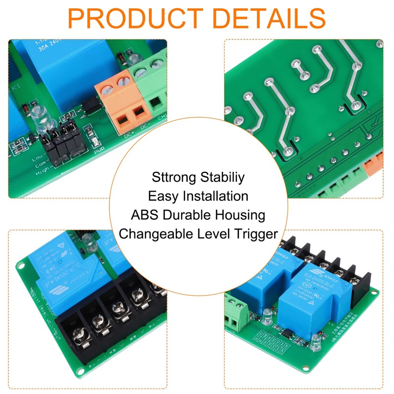 sourcing map 1 Pcs DC 24V 4 Channel Relay Module