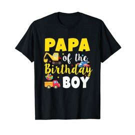 Papa Of The Birthday Boy Transportation Family Matching T-Shirt