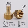 SKIR'CO 2 pcs Female Thread Barb Brass Fitting 1/2" x