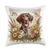 German Shorthaired Pointer Dog Summer Wildflowers Artwork Throw Pillow