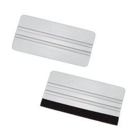 Henyall Plastic Squeegee Scraper Wallpaper Kit,Wrap Vinyl for Cars Scraper Tool,Plastic Felt Squeegee,Window Squeegee 15x8cm for Glass Film Vinyl Car Tint & Wallpaper(2 Pcs,Silver)