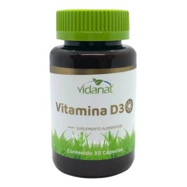 Vitamina D3 Vidanat 30 Cápsula Sistema Inmune Osteoporosis Sabor Sin Sabor                                                                            