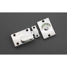 Infinity Decor Polished Chrome Vacant & Engaged Sign Indicator Bolt, Zinc Bathroom WC Privacy Toilet Door Lock