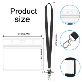 Clear Plastic Heavy Duty Vertical Name Badge ID Card Holders, 20Pcs With Lanyards - Vertical ID Card Badge Holder