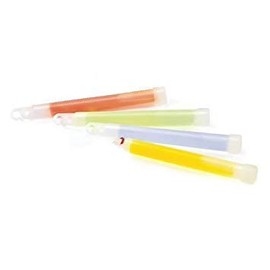 Nightglow - Set of 6 Individually-Packaged Glow Sticks with String - 15 cm - Assortment of Fluorescent Colours
