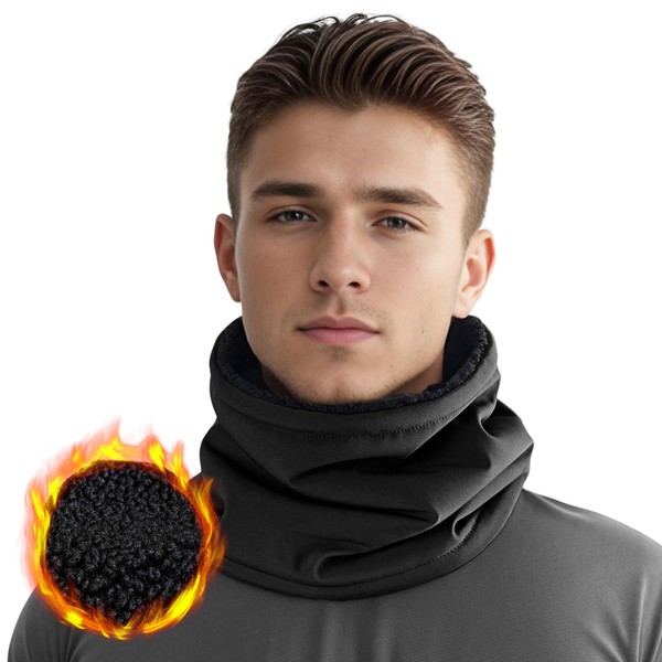 ACUSHLA Windproof Waterproof Neck Gaiter for Cold Weather Fleece-lined Heavyweight