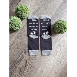 Alpha Zulu Baby Hello My New Name is Daddy Socks Gift for New Daddy and Pregnancy Announcement