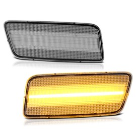 VIPMOTOZ Front Full LED Amber Side Marker Lamps Compatible With 2010-2014 VW GTi 2.0T Clear Lens Left Driver Right Passenger Side Pair Set