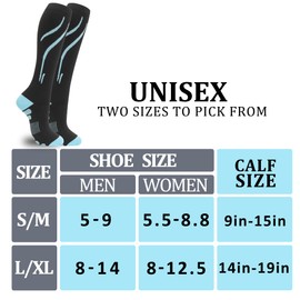fenglaoda 3 Pairs Compression Socks for Women & Men Knee High Nurse Pregnant Cute Medical Running Travel Athletic