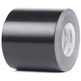 COSIMIXO - Paquete de 1 cinta adhesiva negra de uso rudo, 10 cm x 50 m, fuerte, flexible, sin residuos, para todo tipo de clima y rasgable a mano - valor a granel para reparaciones, uso industrial y
