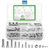 M4 M5 M6 M8 M10 Screws Set, 156 Pieces Stainless