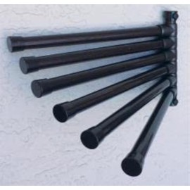 Outdoor Lamp Company Patio Towel Holder. 6 Bar Wall Mount Rack in Black. Made in The USA. WM6BLK