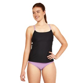 Speedo Women's Standard Swimsuit Top Tankini Scoop Neck, Black, Small