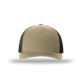 Joe's USA Richardson 112 Trucker Hat - 5 Panel Premium Adjustable Hats for Men-OSFM-Khaki/Coffee
